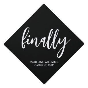 Funny Finally Simple Modern Graduation Cap Topper