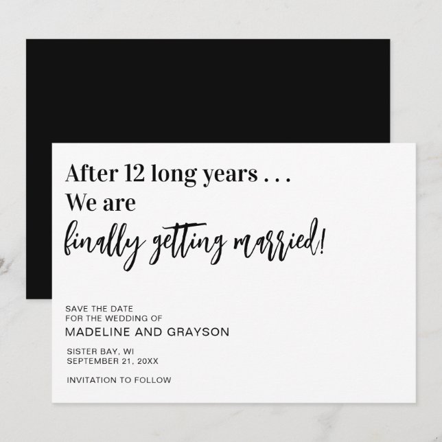 Funny Finally Wedding Save The Date (Front/Back)
