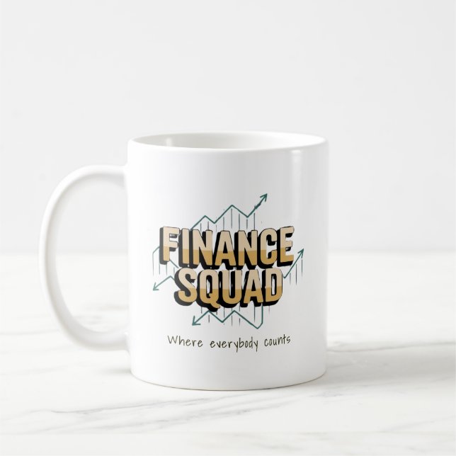 funny Finance Squad Personalized Coffee Mug (Left)
