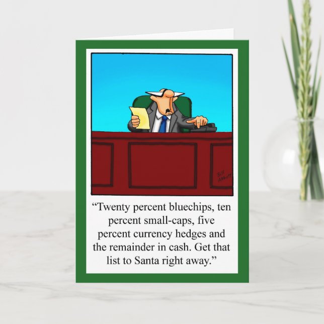 Funny Financial Humour Christmas Card "Spectickkes (Front)