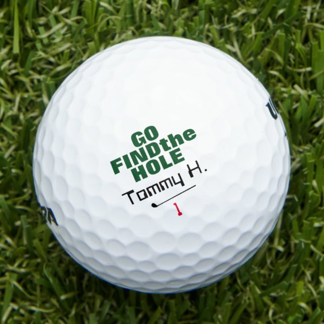 Funny Find the Hole Personalized Golf Balls (Creator Uploaded)