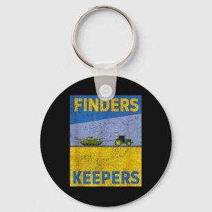 Funny Finders Keepers Ukraine Flag Power Support U Keychain