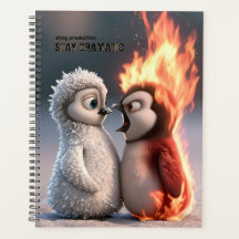 Funny Fire and Ice Penguin 