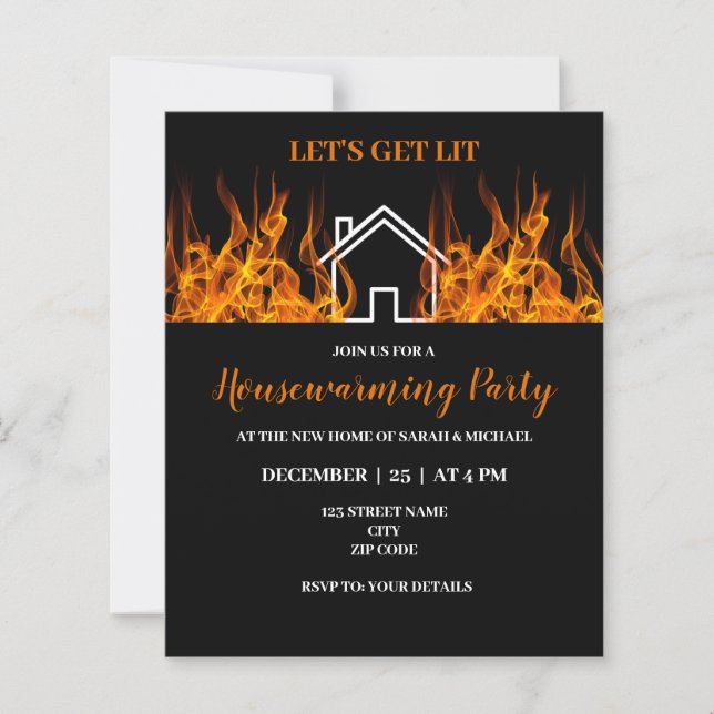 Funny Fire Themed Housewarming Party Invitation (Front)
