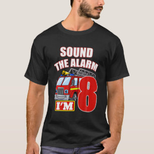 Funny Fire Truck 8Th Birthday Boy Firefighter 8 Ye T-Shirt