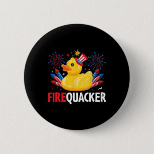 Funny Firecracker Duck 4th Of July 2 Inch Round Button