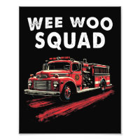 Funny Firefighter Art Fire Truck Fireman
