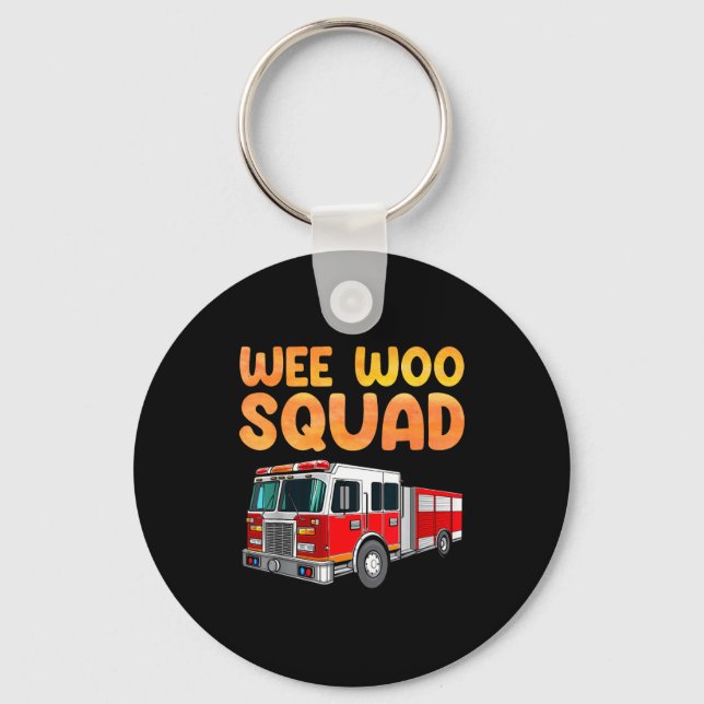Funny Firefighter Art For Kids Men Women Fireman F Keychain (Front)