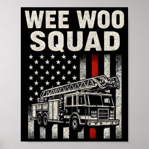Funny Firefighter Art For Men Women Kids Fire Truc Poster