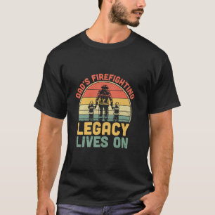 Funny Firefighter Fireman Dad Retro Vintage Fire T T-Shirt