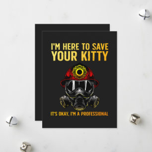 Funny Firefighter For Fireman Holiday Card