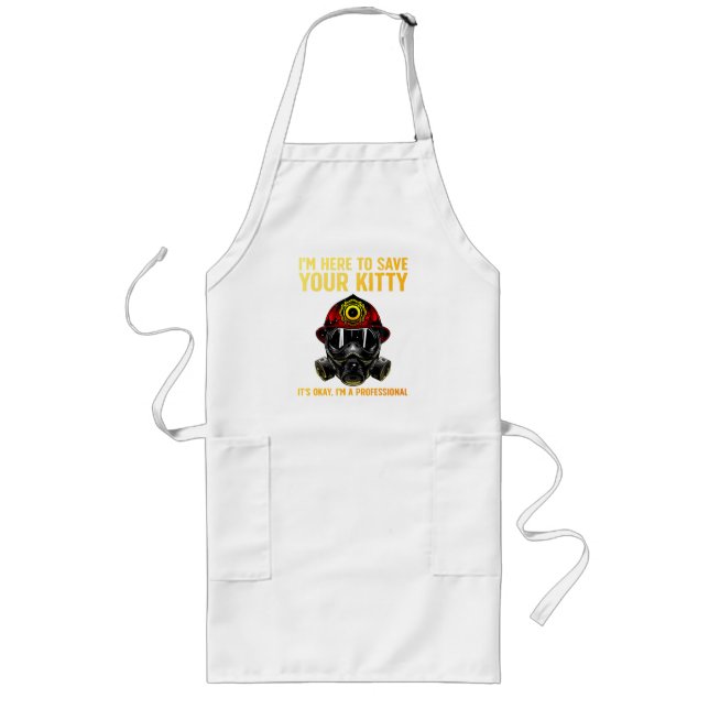 Funny Firefighter For Fireman Long Apron (Front)