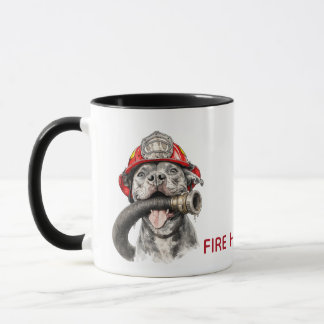 Funny Firefighter Mug Dog Hose Humor Gift