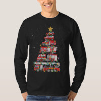 Funny Firefighter Tree Fire Truck Christmas Merry 