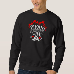 Funny Firefighter Wife Firemen Husband Thin Red Li Sweatshirt