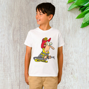 Funny Firefighter with Hose Emergency Responder  T-Shirt