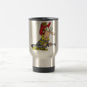 Funny Firefighter with Hose Emergency Responder Travel Mug