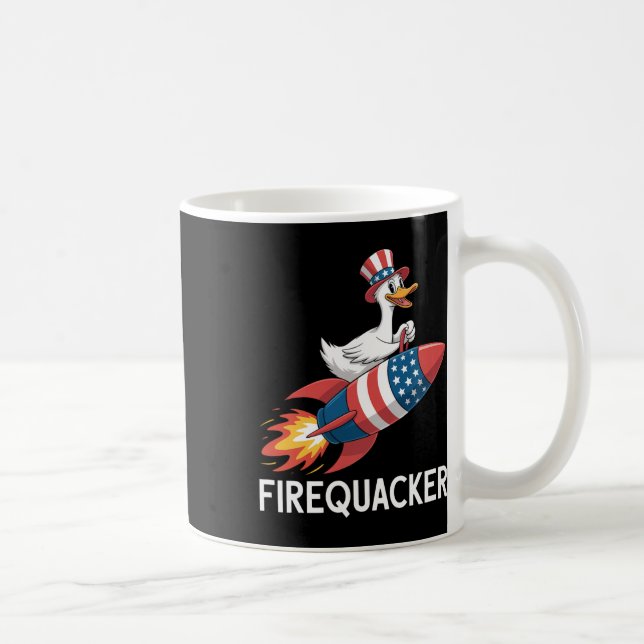 Funny Firequacker Goose 4th Of July Shirt Independ Coffee Mug (Right)