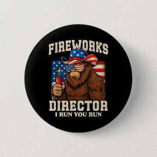 Funny Fireworks Director Bigfoot 4th Of July Usa F 2 Inch Round Button