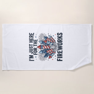 Funny Fireworks Lover Vintage Patriotic Shirt_1 Beach Towel
