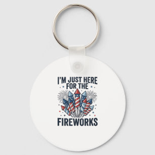 Funny Fireworks Lover Vintage Patriotic Shirt_1 Keychain