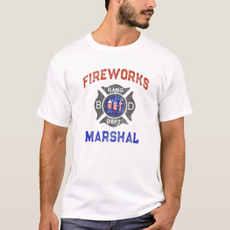 Funny FIREWORKS MARSHAL Firefighter America Fire C T-Shirt