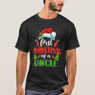 Funny First Christmas As A Uncle Announcement Sant T-Shirt