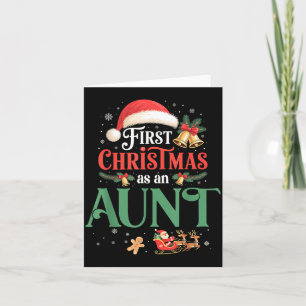 Funny First Christmas As An Aunt Matching Family X Card