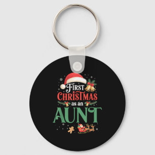 Funny First Christmas As An Aunt Matching Family X Keychain