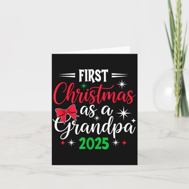 Funny First Christmas As Grandpa 2025 Matching Coq Card (Front)