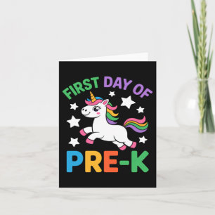 Funny First Day Of Pre-K Unicorn Back To School Card