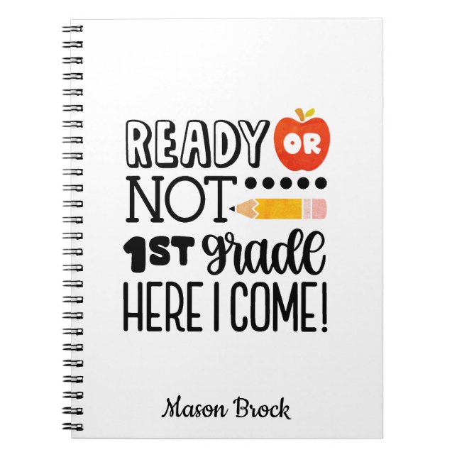 Funny First grade student school personalized gift Notebook (Front)