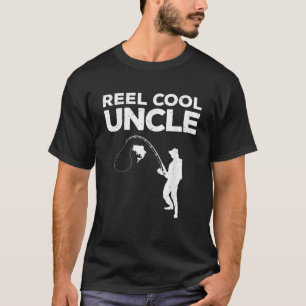 Funny First Time Uncle Design For Men Reel Fishing T-Shirt