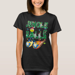 Funny First Xmas As A Dad Jingle Volleyball Papa U T-Shirt