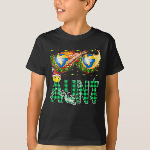 Funny First Xmas As An Aunt Cool Tinsel Volleyball T-Shirt