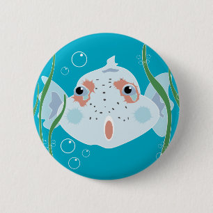 Funny Fish 2 Inch Round Button