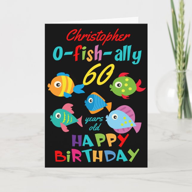 Funny Fish 60th Birthday Card (Front)