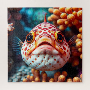 Funny Fish and Coral Close  Jigsaw Puzzle