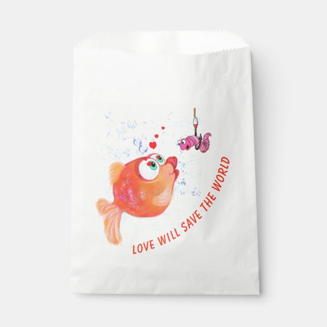 Funny Fish and Worm Favour Bag (Front)