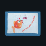 Funny Fish and Worm Love Romantic Trifold Wallet<br><div class="desc">Funny Fish and Worm Love Romantic Cartoon Drawing Playful Fun Text - Choose / Add Your Unique Text / Font / Colour - Make Your Special Gift - Resize and move or remove and add elements / image with customization tool ! - Drawing and Design by MIGNED. You can also...</div>