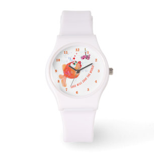 Funny Fish and Worm Watch - Custom Text