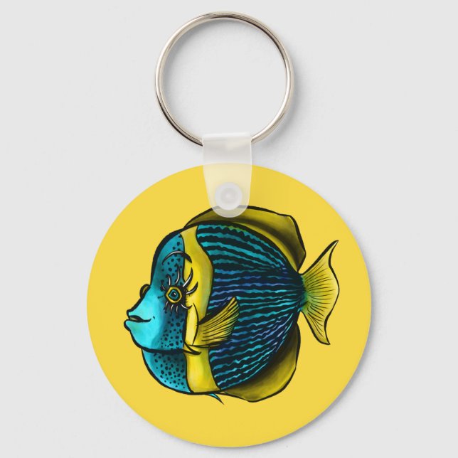 Funny Fish Aquatic Marine Under The Sea Kids Keychain (Front)