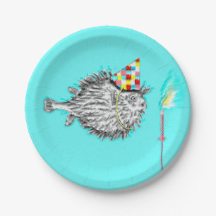 Funny Fish Birthday Paper Plate