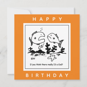 Funny Fish Cartoon. Fishermen Card