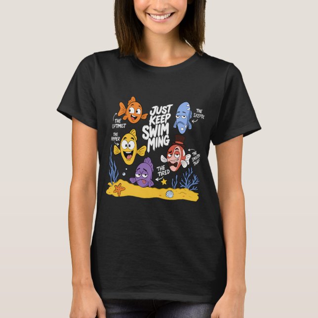 Funny Fish Characters T-Shirt (Front)