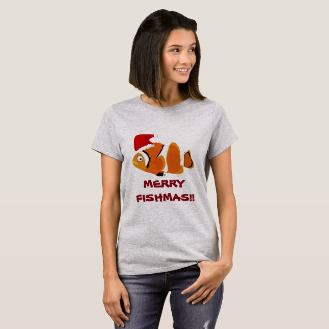 Funny Fish 'Merry Fishmas' T-shirt (Front Full)