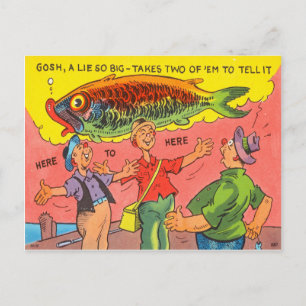 Funny Fish Postcard Fisherman Fishing Cartoon