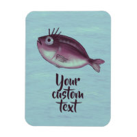Funny Fish With Fancy Eyelashes Custom Text