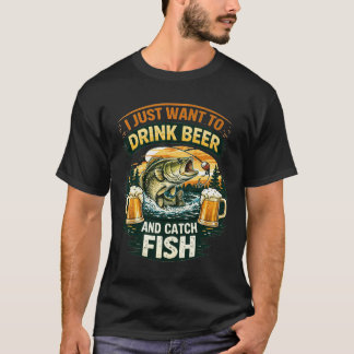 Funny Fisherman Beer Lover Fishing Humour T-Shirt