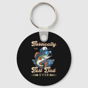 Funny Fisherman Best Dad Ever B Fishing Fathers Da Keychain